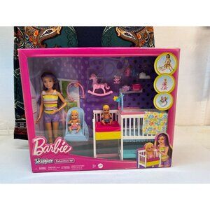 Barbie Skipper Nap & Nuture  Nursery Twin Dolls & Playset -New Boxed